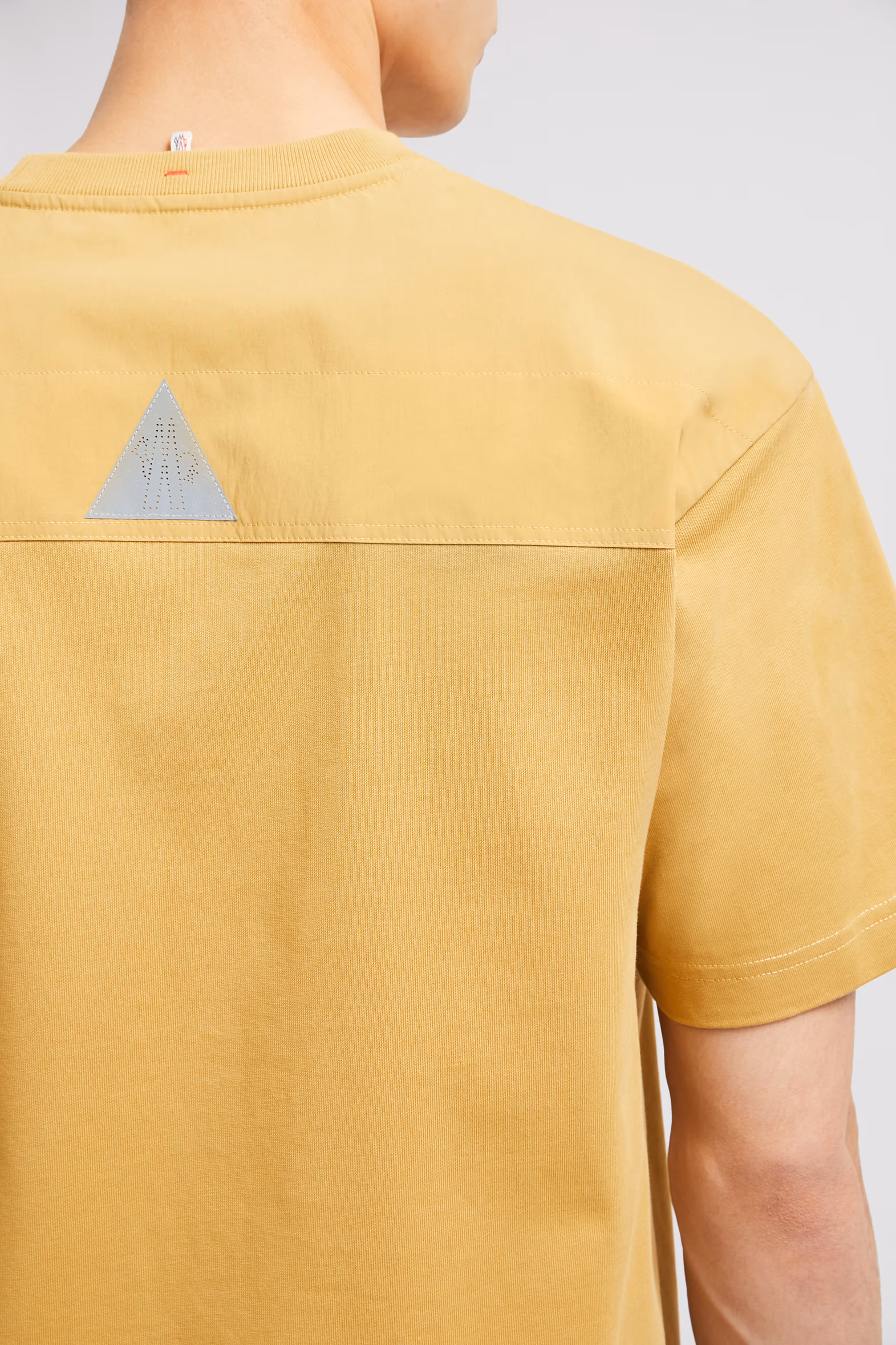 Cotton T-shirt with Pocket Men Ochre Yellow Moncler 7